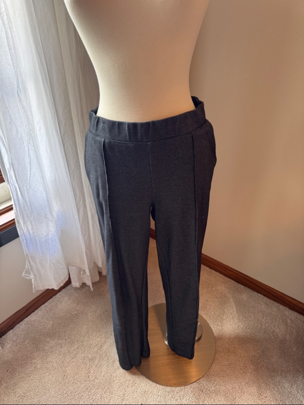 J. Crew Charcoal Straight-Leg Pull-On Trousers